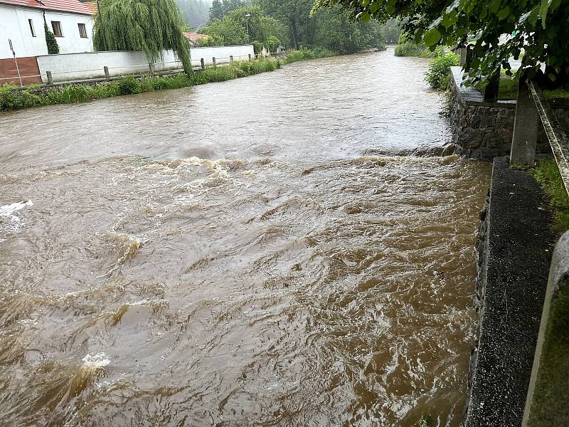 Řeka Blanice v Husinci 19. 6. 2022.
