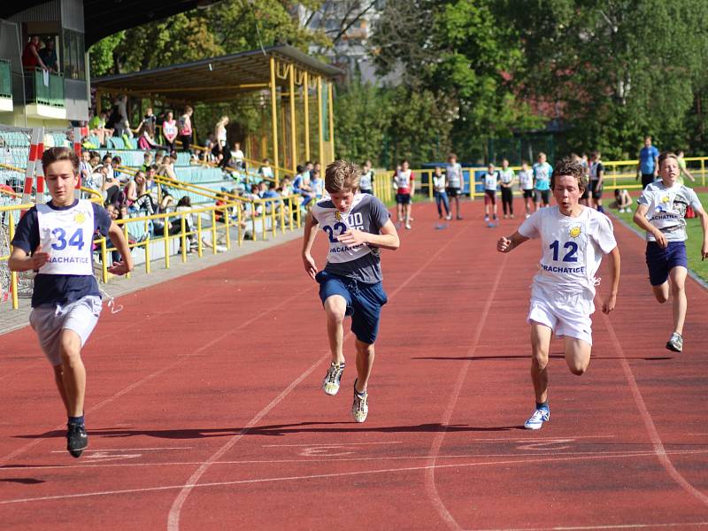 Mladší žactvo soutěžilo v prachatickém sportovním areálu v lehkoatletickém Poháru rozhlasu.