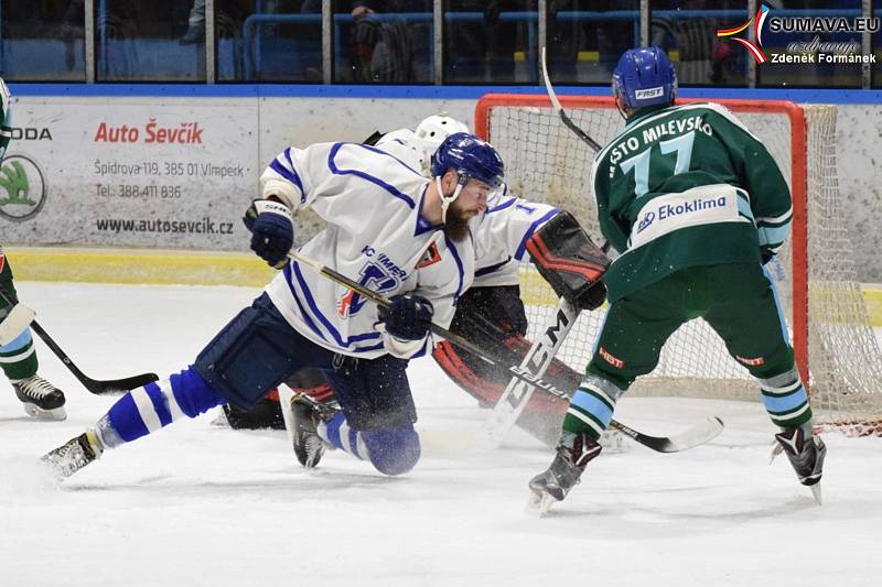 Hokejová Krajská liga: HC Vimperk - HC Milevsko 3:2.