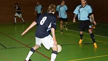 V sobotu 17. ledna se ve sportovní hale v Prachaticích odehrály zápasy krajského finále Českého poháru futsal sálové kopané. Foto z utkání Strabag  PT – FC Tex Color.