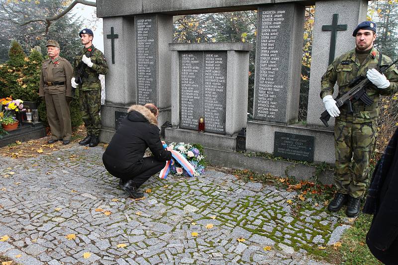 Uctění památky válečných veteránů v Prachaticích.