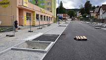 Rekonstrukce ulice 1. máje ve Vimperku.