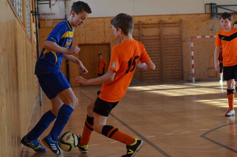 Halový fotbalový turnaj U13 ve Vimperku.