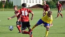 Fotbalová I.A třída: Trhové Sviny - Vimperk 5:0 (2:0).