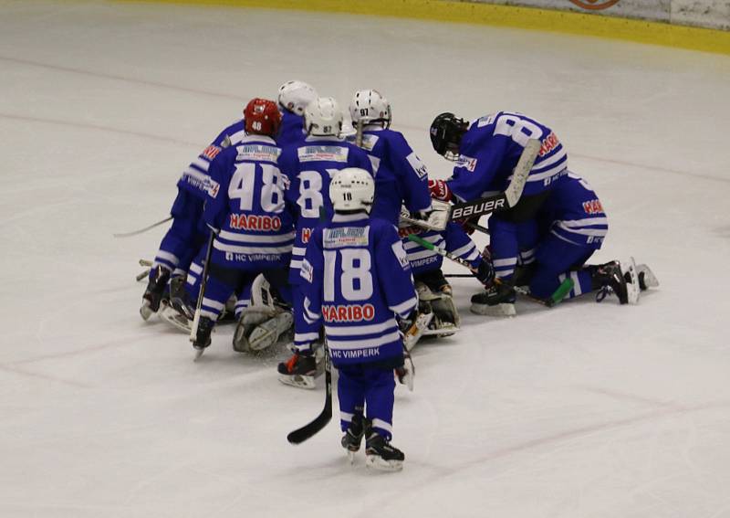 Mladší žáci HC Vimperk zvítězili na ledě Lvů ČB 7:1.