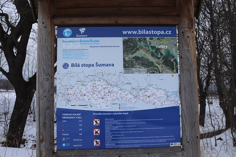 Běžkařské stopy v okolí Volar jsou upravené.