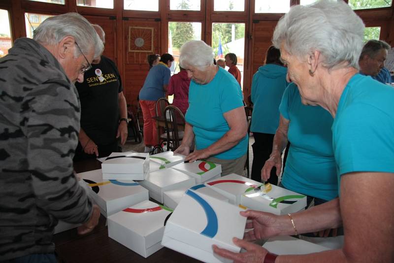 Čtvrtý ročník seniorských her nezastavil ani včerejší déšť, v záloze měli pořadatelé z městské organizace svazu důchodců i mokrou variantu.