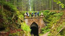 Zahájení plavení na Schwarzenberském plavebním kanále na Jeleních Vrších.