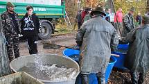 Rybáři v sobotu ponořili sítě do Dubského rybníka. Některé dobroty hned nabídli na prodej.
