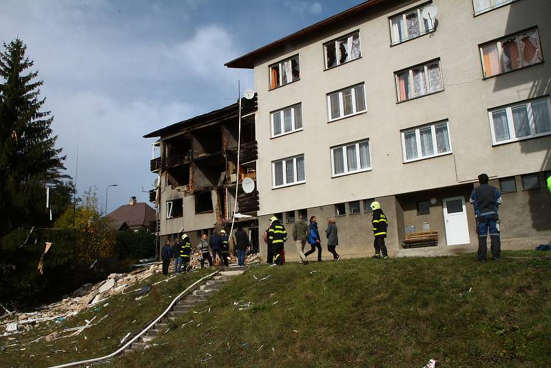 Výbuch v Lenoře zdemoloval obytný dům. Foto: Deník/Stanislav Falář