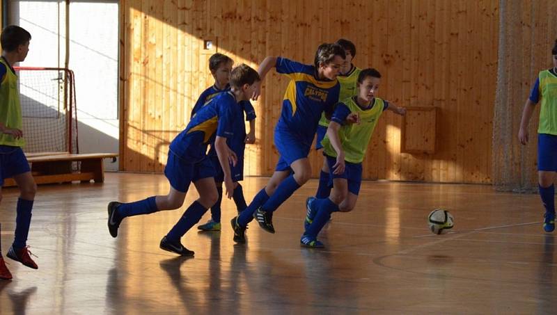 Halový fotbalový turnaj U13 ve Vimperku.