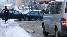 Úterní nehoda v prachatické Vodňanské ulici.