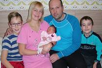 Třetí dítko se narodilo Markétě a Martinovi Bauerovým z Hořovic. Je to holčička, jmenuje se Andrea a na svět přišla 27.ledna 2019 v 5.47 hodin s váhou 2,9 kg a mírou 49 cm. Kočárek s Andrejkou budou vozit bráškové Martin (11 let) a Lukáš (8 let).