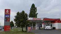 Čerpací stanice Benzina, Plzeňská ulice, Beroun (18. srpna 2022).