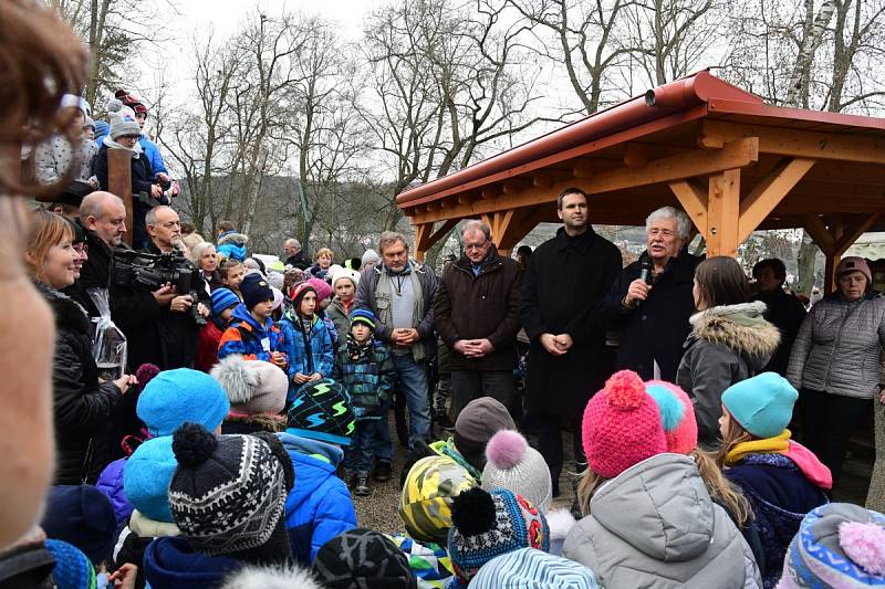 Z oslavy dvacátých narozenin medvědů Kuby a Matěje v areálu medvědária na Městské hoře v Berouně.