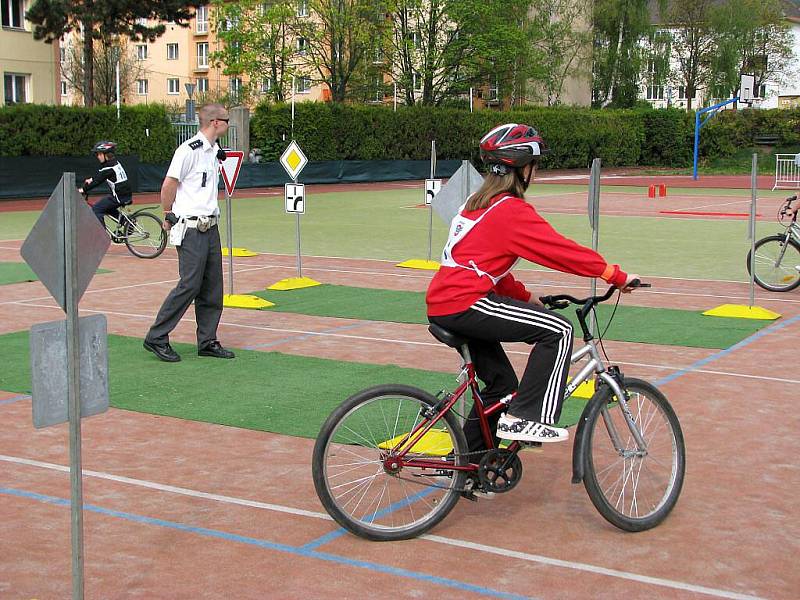 Soutěž mladých cyklistů v Berouně