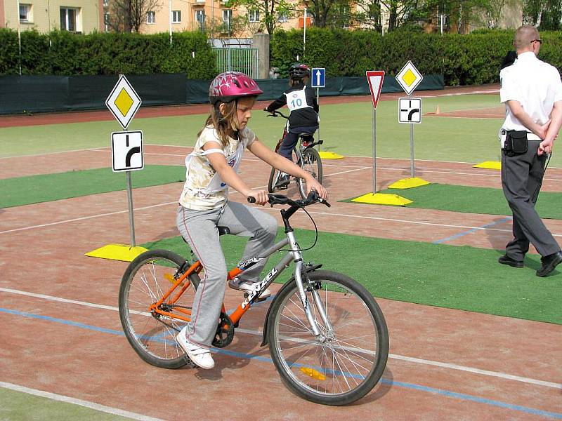 Soutěž mladých cyklistů v Berouně