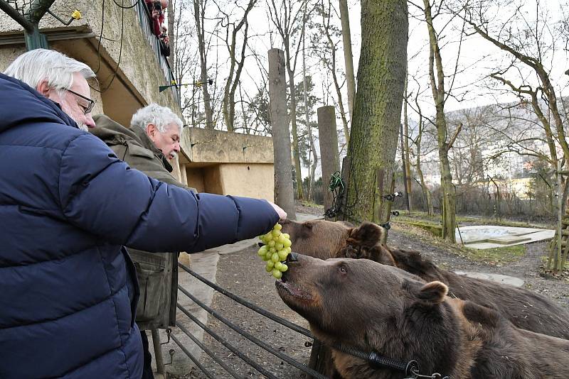 Berounští medvědí bratři oslavili 22. narozeniny. Popřát jim přijel i režisér Václav Chaloupka.