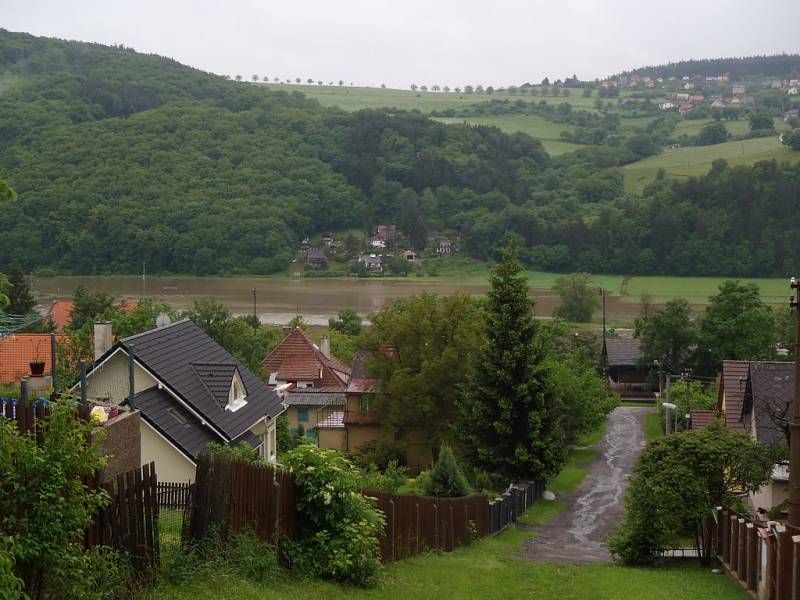 Povodně v Hýskově - pondělí 3. června.