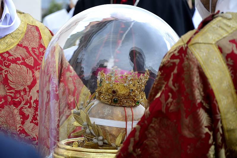 Lebka svaté Ludmily dorazila na Tetín v pátek 17. září 2021.