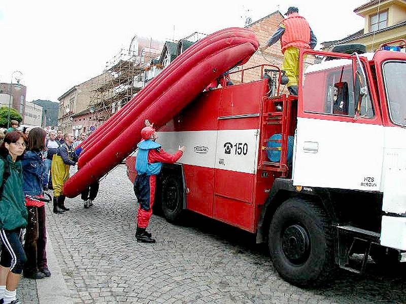 Povodně 2002 - Česká ulice, Beroun.