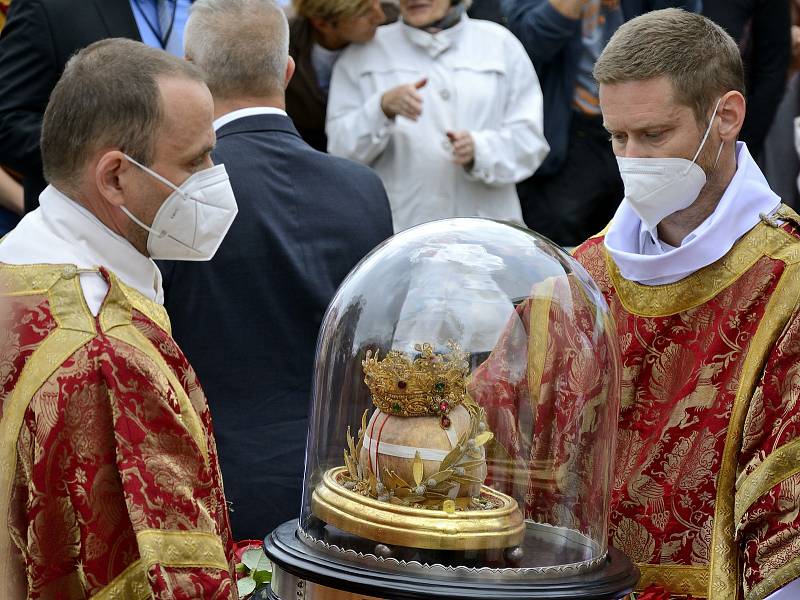 Lebka svaté Ludmily dorazila na Tetín v pátek 17. září 2021.