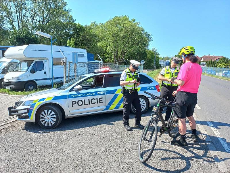 Z policejních kontrol zaměřených na cyklisty.