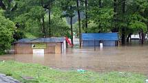 Povodně v Hýskově - pondělí 3. června.