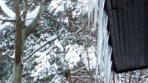 Hasiči musejí odstraňovat z budov nebezpečné rampouchy a těžký sníh.