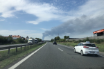 Požár průmyslové haly v Žebráku