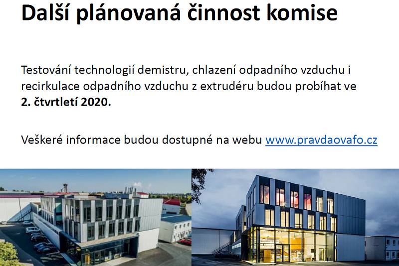 S doporučeními expertů z takzvané environmentální komise, jež by měla pomoci omezit okolí obtěžující zápach z výrobny granulí pro zvířata v Chrášťanech, seznámili novináře zástupci firmy Vafo Praha a Vysoké školy chemicko-technologické v Praze.