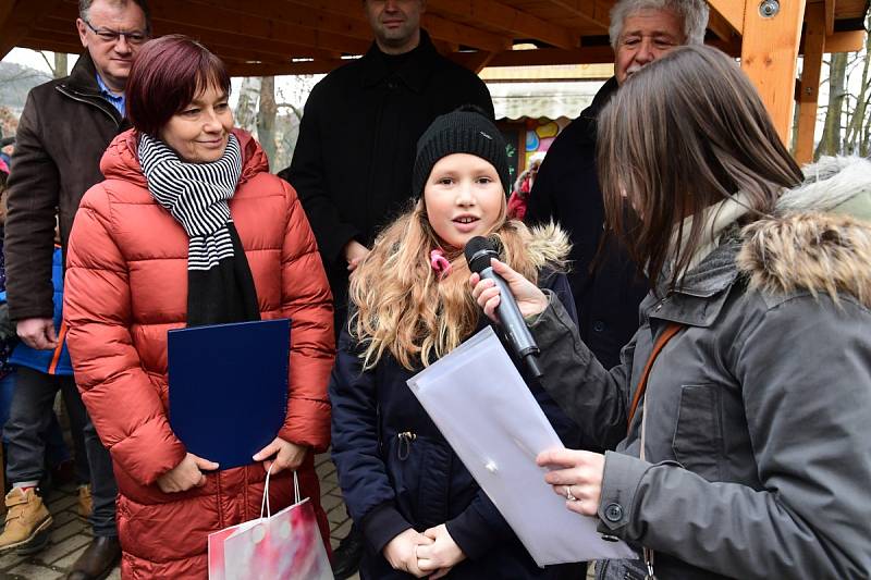 Z oslavy dvacátých narozenin medvědů Kuby a Matěje v areálu medvědária na Městské hoře v Berouně.