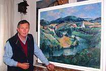 Berounský malíř Karel Souček přišel kvůli povodni v roce 2002 o řadu děl. Tvořit však kvůli tomu nepřestal.