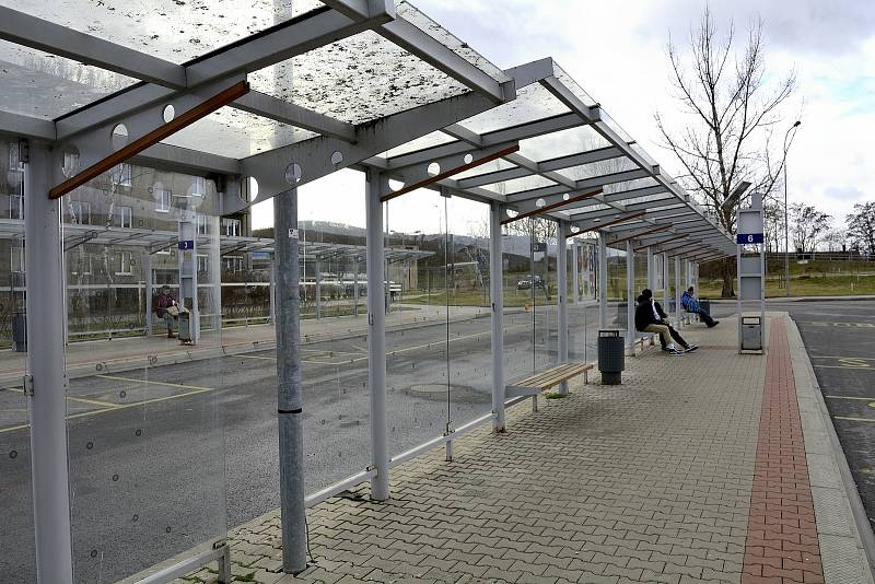 Na autobusovém nádraží v Berouně.