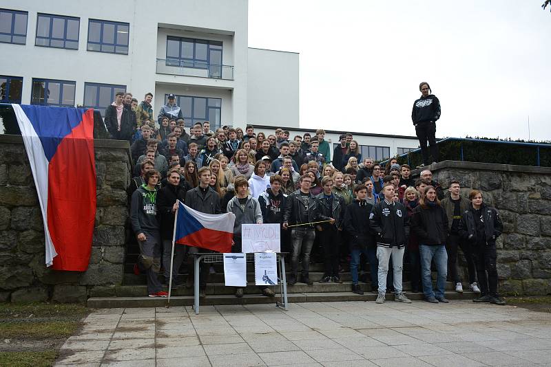 Studenti z Vyšší odborné a Střední průmyslové školy ve Volyni při akci Vyjdi ven!