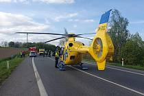 K nehodě u Vodňan musel i vrtulník.