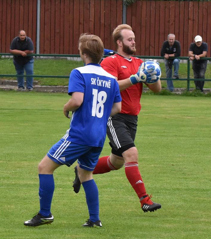 Fotbalová I.B třída: Osek B - Čkyně 1:4.