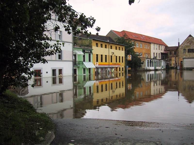 Strakonice - povodně 2002.