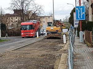 Ulice Volyňská ve Strakonicích den před svým úplným uzavřením.