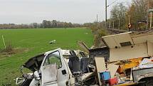 Na železničním přejezdu v Sudoměři na Strakonicku se srazila v pátek 11. listopadu dodávka s vlakem.
