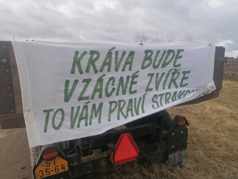 Protest zemědělců na Strakonicku.