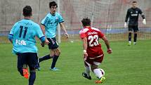 7. kolo FORTUNA divize A: SK Petřín Plzeň (červení) - SK Otava Katovice (modří) 7:0.