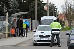 Jedno ze stanovišť policie bylo při výjezdu z Blatné na Sedlici.