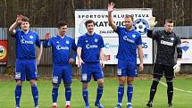 Fotbalová divize: Otava Katovice - Petřín Plzeň 3:0 (2:0).