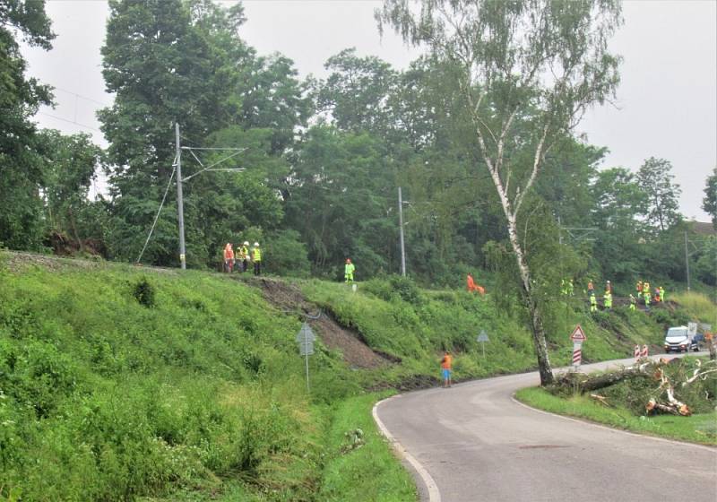 Řádění bouře na Strakonicku ve směru na Pracejovice.