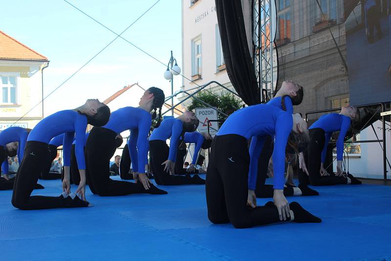 Sobotní program rybářských dnů na vodňanském náměstí.