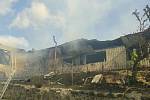 Požár truhlárny v Řištích na Blatensku