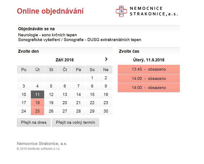 Pacienti se mohou objednat přes web nemocnice.