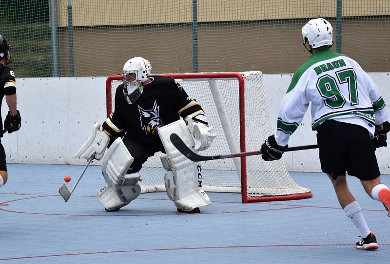 Přípravný hokejbal: TJ Blatná Datels - HBC Prachatice 7:6.