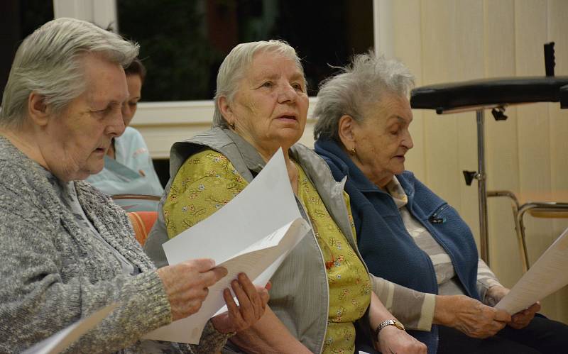 Ke společnému zpívání vánočních koled se sešli zaměstnanci se svými klienty Seniorského domu ve Vodňanech.